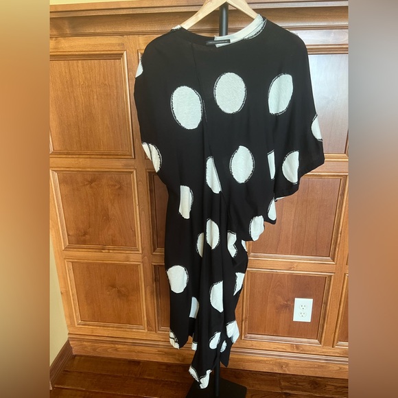 Yohji Yamamoto Tunic Dress Polka Dot Black and Cream White Size S - Picture 12 of 16